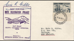 Ross Dependency 1965 Cachet Huts Restoration + Signature Eric Gibbs - Maximum Cards