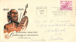 Australie 1960 - Centenary Of Exploration Northern Territory - Cover From Melbourne To Montréal -  Embossed - En Relief - Covers & Documents