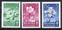 FINLAND 1950 Tuberculosis Fund Set MNH / **.  Michel 385-87 - Unused Stamps