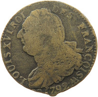 FRANCE 2 SOLS 1792 AA LOUIS XVI. (1774-1793) #MA 102031 - 1791-1792 Verfassung 