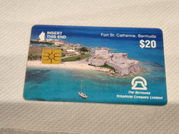 BERMUDA-(BM-BTC-0029B)-Fort St. Catherine-(2)-($20)-(chip Card)-(1/12/93)-(tirage-13.500)-used Card+1card Prepiad,free - Bermudas