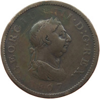 GREAT BRITAIN PENNY 1807 GEORGE III. 1760-1820. #MA 021629 - C. 1 Penny