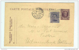 2 X Entiers Différents 15 C Houyoux + TP Complémentaires 1923/24 Vers NL Et France  -- LL / 692 - Postkarten 1909-1934