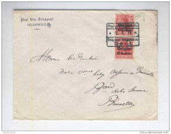 Lettre TP Paire Germania Censure Etapes De GENT 1915 - Entete Paul Van Trimpont à GRAMMONT  -- LL / 545 - OC26/37 Territoire Des Etapes