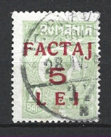 ROUMANIE. Timbre Pour Colis Postaux N°5 Oblitéré De 1928. - Postpaketten