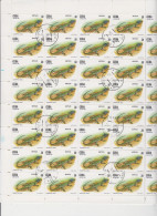 CUBA  -  REPTILES  -  LAGARTIJA AZUL  -  1982  -  5 FEUILLES DE 40 TIMBRES  -  OBLITERE  - - Hojas Y Bloques