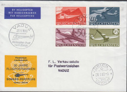 1960. LIECHTENSTEIN . Complete Set Air Mail Stamps On Fine Cover Cancelled VADUZ 28.V.196... (Michel 391-394) - JF445105 - Cartas & Documentos