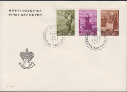 1961. LIECHTENSTEIN . 5Complete Set Country-motives On Fine FDC Cancelled VADUZ 3. OKTOBE... (Michel 411-413) - JF445109 - Cartas & Documentos