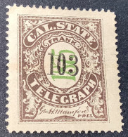 US Telegraph Stamps: California State Company 1875 Sc.5T8 RARE XF Mint* (USA Timbre Telegraphe - Télégraphes