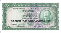 MOZAMBIQUE 100 ESCUDOS 1961 AUNC P 117 - Moçambique