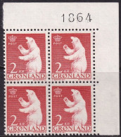 Greenland 1963 Sc 63  Upper Right Block MNH** - Ungebraucht