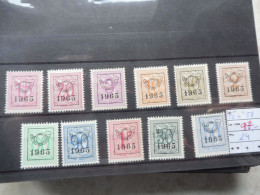 Belgique Belgie Preo 58 ( 1965 ) Pre 758/768  Mnh ** Neuf Série Parfaite / Perfect - Typos 1951-80 (Ziffer Auf Löwe)