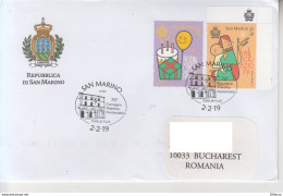 SAN MARINO : Cover Circulated To Romania #720657370 - Registered Shipping! - Gebruikt