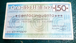 Italy 1976, Local Banknote Of 150 Lire, Industrial Association Of The Province Of Palermo, VF - [ 4] Voorlopige Uitgaven