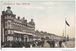 INGHILTERRA,  ESPLANADE E ROYAL  HOTEL, CARD ILLUSTRATED, FARBEN, Neue, Kleine Größe 9 X 14, Animiert, - Weymouth