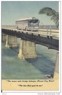 Greyhound Bus On Miami-Key West Bridge, Florida, Postcard, Color, New, Small Format, - Key West & The Keys