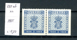 Suède  N° 395ab  Xx    Centenaire Du Timbre - Unused Stamps