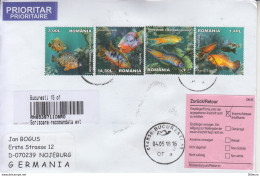 ROMANIA : AQUARIUM FISHES Set On Registered Cover Returned From Germany To ROMANIA #586739899 - Registered Shipping! - Covers & Documents