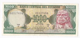 Equateur 1000 Sucres 1988 , Serie IZ N°01127694, Billet Neuf - UNC - Ecuador