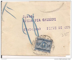 SEGNATASSE FASCIO LITTORIO Cent.10,S35,SU STAMPE SOTTOFASCIA EDITORIALE,TASSA A DESTINO,PIEVE DI CENTO,BOLOGNA - Postage Due