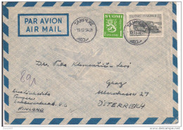 TAMPERE 1954,GRAZ AUSTRIA,VIA AEREA - Briefe U. Dokumente