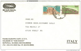 INDIA  500+1000, LETTERA VIAGGIATA  AIR-MAIL, PER ITALIA  FORLI - Covers & Documents