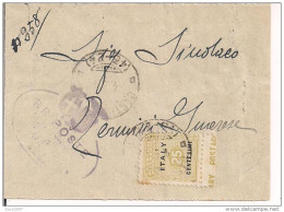 STORIA POSTALE, A.M.P. CENT.25, 1944, ISOLATO IN TARIFFA  RIDOTTA SINDACI, CASTELDACCIA - TERMINI, - Anglo-american Occ.: Naples