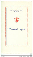 FAENZA,. RIUNIONE CITTADINA, CARNEVALE 1961, INVITO  AI FESTEGGIAMENTI, PROGRAMMA,   FORMATO 9 X 14, - Carnaval