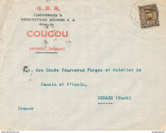 367/29 - Enveloppe TP Képi ANTOING 1934 Vers DENAIN  - Entete Cimenteries Briqueteries Réunies , C.B.R. Siège Du COUCOU - 1931-1934 Mütze (Képi)