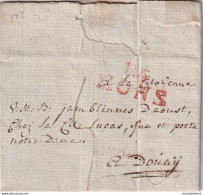 599/33 - Lettre Précurseur De 86 MONS An 8  Vers La Baronne De Jamblinnes D' Aoust à DOUAY - Herlant 36 - 1794-1814 (Période Française)