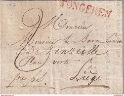 DDY 439 -- Lettre Précurseur Imprimée TONGEREN 1824 Vers Le Baron De SENZEILLE à LIEGE - Bureau D' Enregistrement - 1815-1830 (Période Hollandaise)