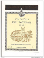 étiquette Vin De Pays De L'Agenais - Cabernet Sauvignon -  1997  - - Cahors