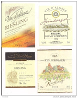 Etiquettes Vin  ALSACE Riesling ,1997,1998,2001,2002 Ribeauvillé, Beblenheim, Turckeim,Eguisheim - - Riesling