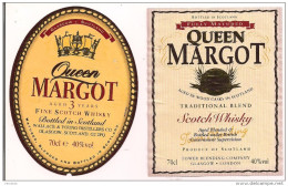 Etiquettes Décollées Queen Margot Scotch Whisky - 3 Ans Et Fully Matured - Ecosse - - Whisky