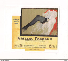 Etiquette Décollée Gaillac Primeur O.de Serac - Hommage à Toulouse Lautrec - - Gaillac