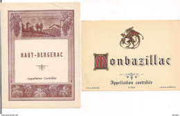 Etiquettes  Haut-Bergerac Et Monbazillac ( Imp. Wetterwald ) - Bergerac