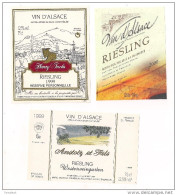 Etiquettes  Riesling  Henry Fuchs, Producteurs De Ribeauvillé Et Westerweingarten Anstotz - 1999 Et 2000 - - Riesling