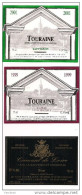 3 Etiquettes  TOURAINE Sauvignon 2001 , Gamay  1999 Et Crémant De Loire  A.Courtault à Thésée La Romaine - - Verzamelingen, Voorwerpen En Reeksen