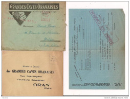 Algérie: Grandes Caves Oranaises: Publcité Complète: Enveloppe EMA, Lettre 30.09.1952, Tryptique Tarif, BdeC ... - Alcools