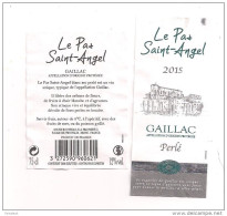 Etiquette  Décollée   GAILLAC Le Pas De Saint-Angel - Perlé - 2015 - - Gaillac