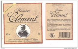 Etiquette Vieux  Rhum Agricole CLEMENT - Cuvée Spéciale Homère Clement ( Médecin, Planteur Et Député ) -  MARTINIQUE - - Rhum