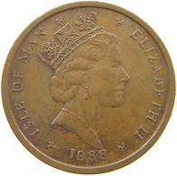 ISLE OF MAN 2 PENCE 1988 ELIZABETH II. (1952-) #MA 064986 - Eiland Man