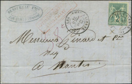 Càd T 17 LES ORMES-S-VIENNE (80) / N° 74 Sur Lettre Insuffisamment Affranchie à 2c Au Lieu De 25c Taxée 38c Pour Nantes. - 1876-1878 Sage (Type I)