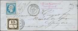 PC 2479 / N° 14 (def) Càd T 15 POISSONS (50) Sur Lettre 3 Ports Insuffisamment Affranchie, Timbre-taxe N° 2 Obl. Càd T 1 - 1859-1959 Briefe & Dokumente