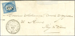 GC 855 / N° 60 Càd T 24 CHAMPAGNAC-LE-VIEUX (41) Sur Lettre Pour Riom. 1872. - SUP. - Sonstige & Ohne Zuordnung