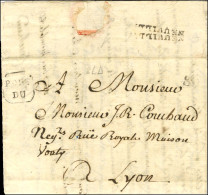 NEUVILLE Rougeâtre (2 Frappes) Au Verso D'une Lettre Avec Texte Daté Du 6 Juillet 1780 Adressée En Port Dû à Lyon. - TB  - Andere & Zonder Classificatie