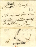POLEMIEUX Rougeâtre (3 Frappes) Au Verso D'une Lettre Avec Texte Daté Du 19 Mai 1785 Adressée En Port Dû à Lyon. - TB /  - Andere & Zonder Classificatie