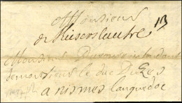 '' De Rieserslautern '' Sur Lettre Avec Texte Daté Du 26 Octobre 1697 Pour Nîmes. - TB / SUP. - R. - Legerstempels (voor 1900)