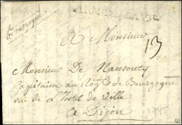 ARM:DE BAVre (SA N° 10) Sur Lettre Avec Texte Daté 1745 Pour Dijon. - TB. - R. - Legerstempels (voor 1900)