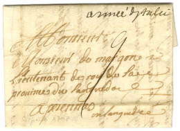 '' Armée D'Italie '' (SA N° 31) Sur Lettre Avec Texte Daté De Sospello Le 22 Mars 1748 Pour Pézenas. - TB / SUP. - Armeestempel (vor 1900)